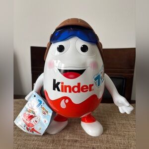 Kinder Egg Surprise Plastic Mascot Figurine Aviator Pilot Storage Container 9.5”